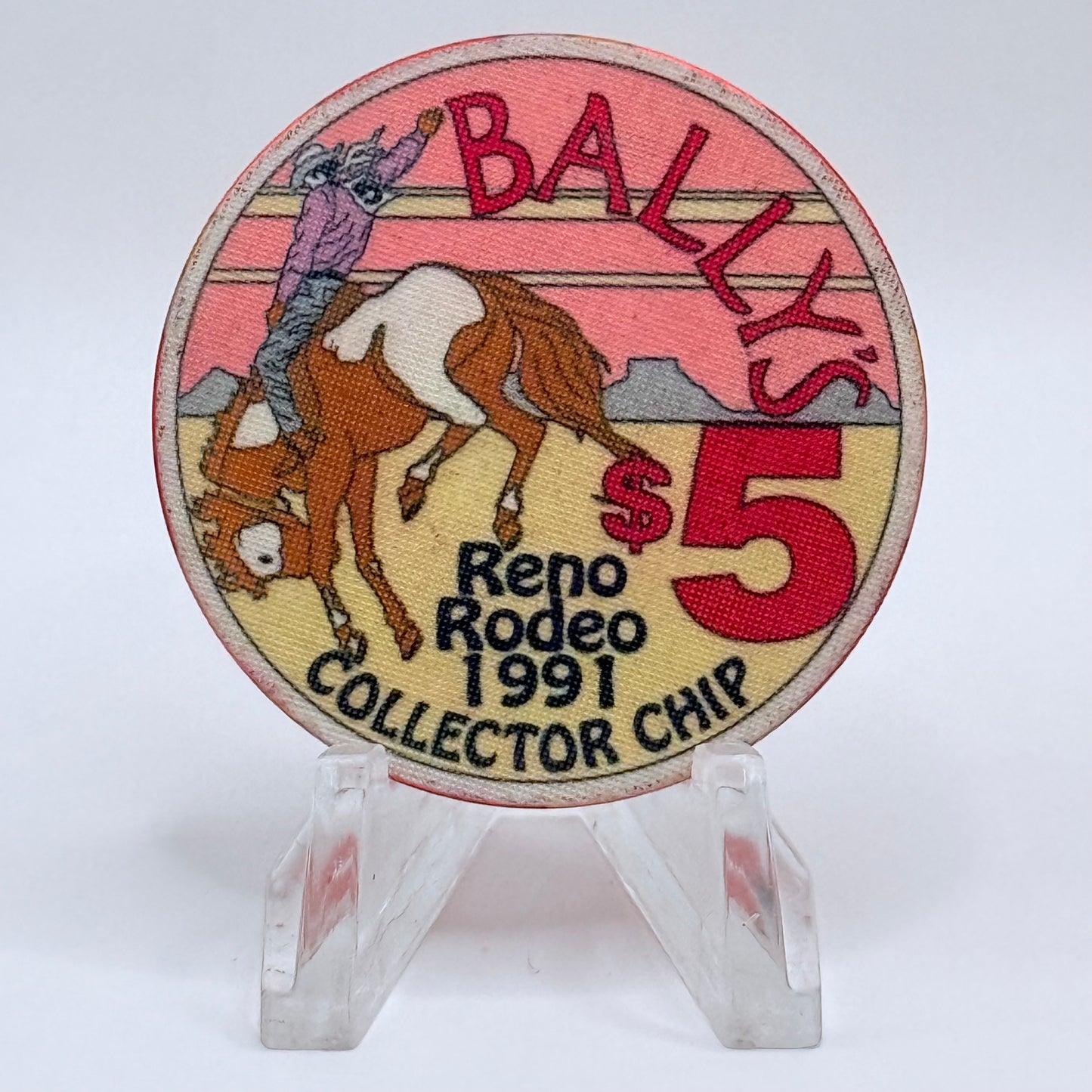 Bally's Reno Nevada 1991 'Reno Rodeo' LE $5 Casino Chip N4948