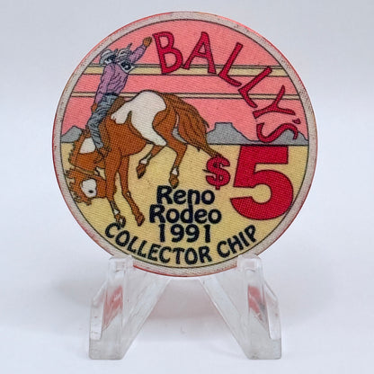 Bally's Reno Nevada 1991 'Reno Rodeo' LE $5 Casino Chip N4948