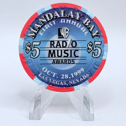 Mandalay Bay Las Vegas Nevada 1999 'Radio Music Awards' LE $5 Casino Chip V4809