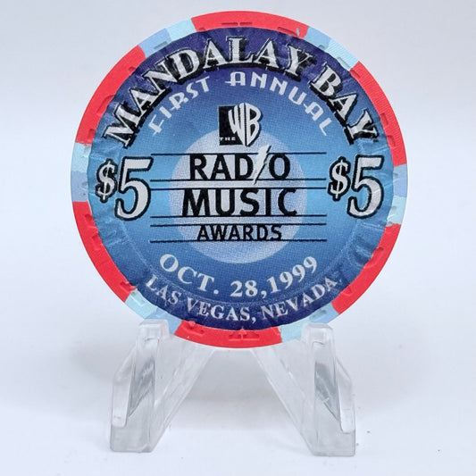 Mandalay Bay Las Vegas Nevada 1999 'Radio Music Awards' LE $5 Casino Chip V4809