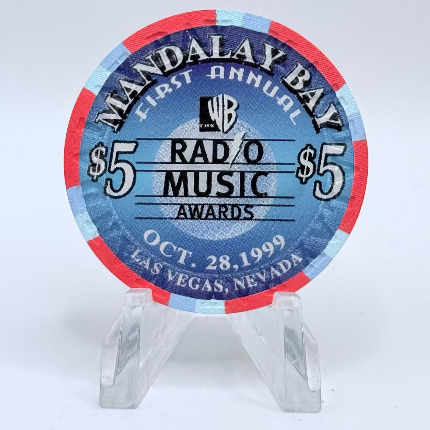 Mandalay Bay Las Vegas Nevada 1999 'Radio Music Awards' LE $5 Casino Chip V4809
