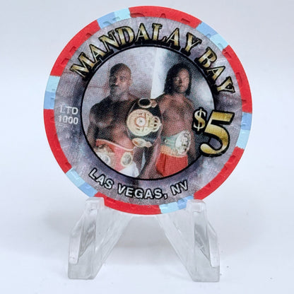 Mandalay Bay Las Vegas Nevada 1999 'Holyfield Vs. Lewis, Unfinished Business' LE $5 Casino Chip V4808