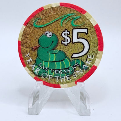 Mandalay Bay Las Vegas Nevada 2001 'Year Of The Snake' LE $5 Casino Chip V7567