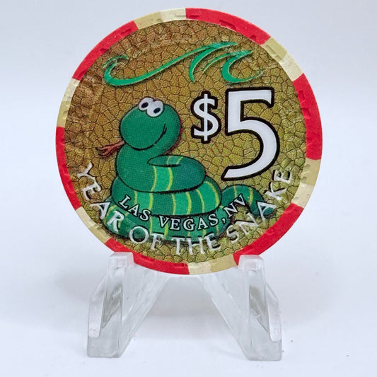 Mandalay Bay Las Vegas Nevada 2001 'Year Of The Snake' LE $5 Casino Chip V7567