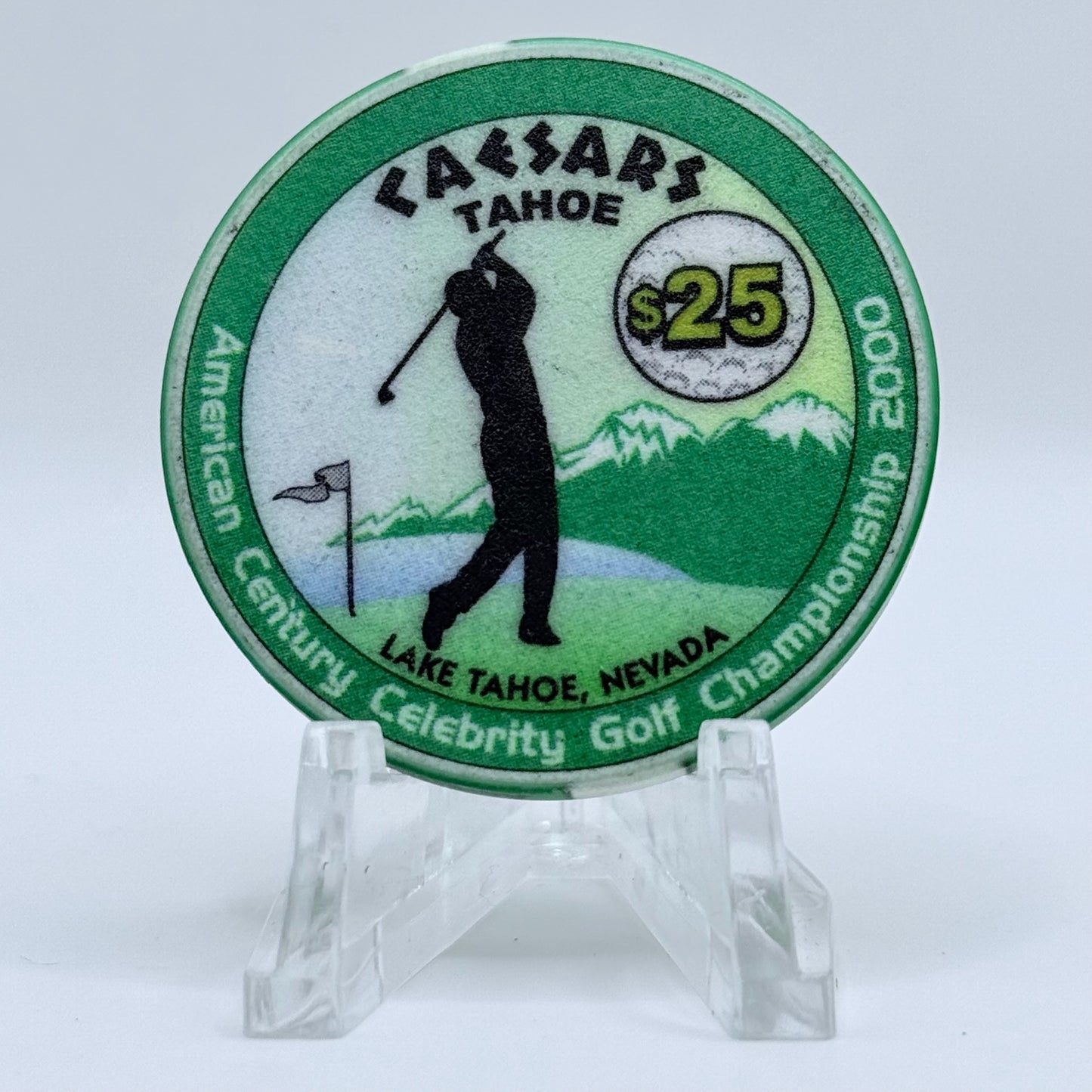 Caesars Tahoe Lake Tahoe Nevada 2000 'American Century Celebrity Golf Championship' LE $25 Casino Chip V7372
