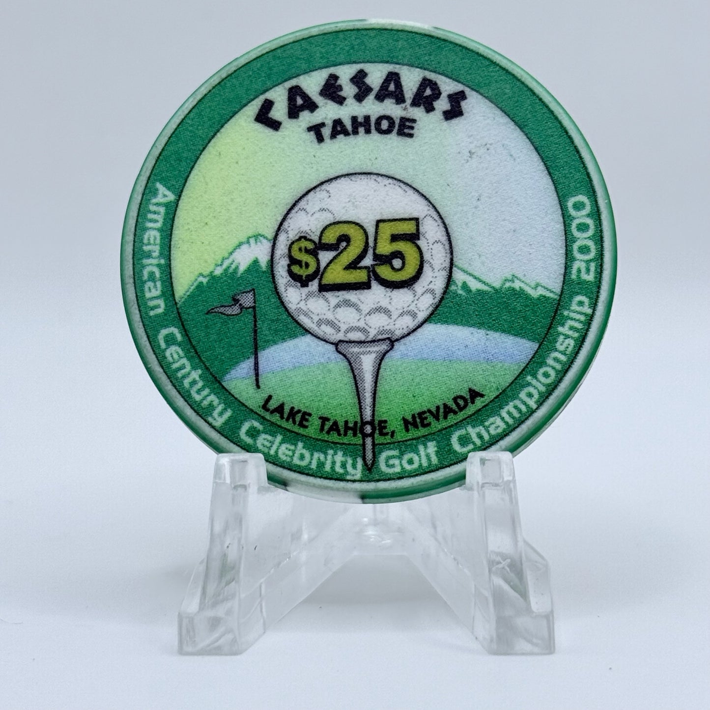 Caesars Tahoe Lake Tahoe Nevada 2000 'American Century Celebrity Golf Championship' LE $25 Casino Chip V7372