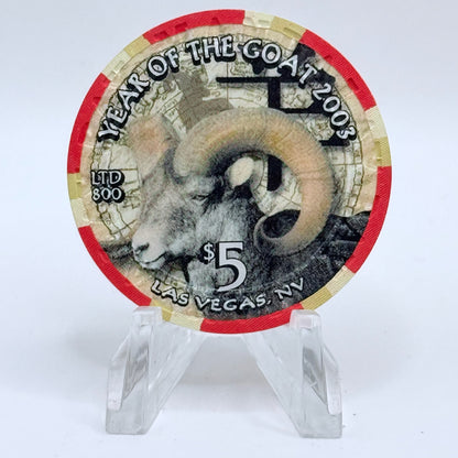 Mandalay Bay Las Vegas Nevada 2003 'Year Of The Goat' LE $5 Casino Chip E1372