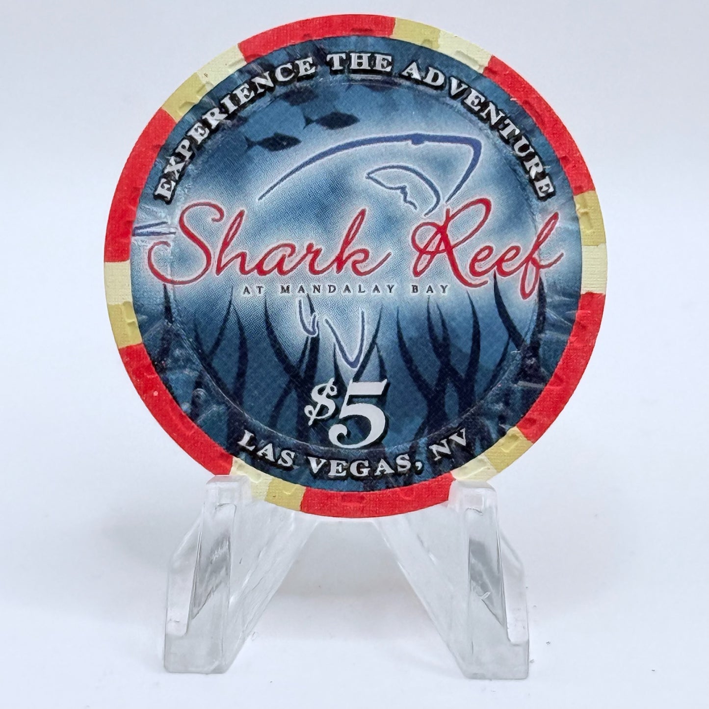 Mandalay Bay Las Vegas Nevada 2003 'Shark Reef' LE $5 Casino Chip E1376