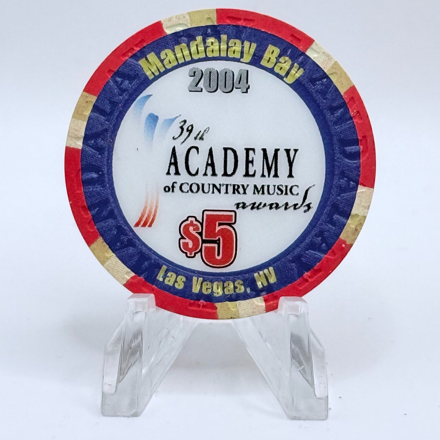 Mandalay Bay Las Vegas Nevada 2004 '39th Academy Country Music' LE $5 Casino Chip E3386