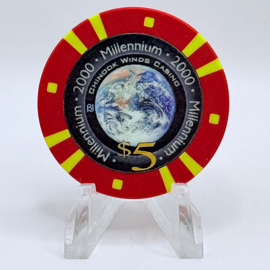 Chinook Winds Casino Resort Lincoln City Oregon 'Millennium' $5 Casino Chip