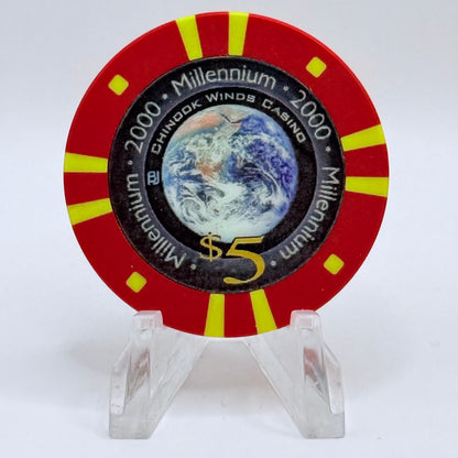 Chinook Winds Casino Resort Lincoln City Oregon 'Millennium' $5 Casino Chip