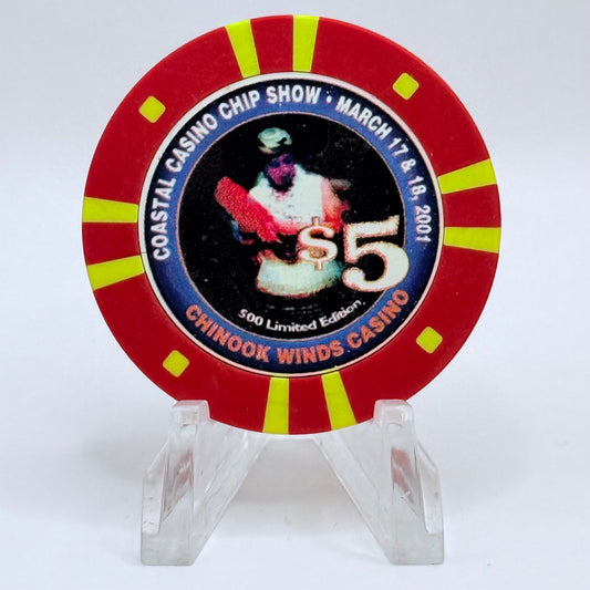 Chinook Winds Casino Resort Lincoln City Oregon LE $5 Casino Chip
