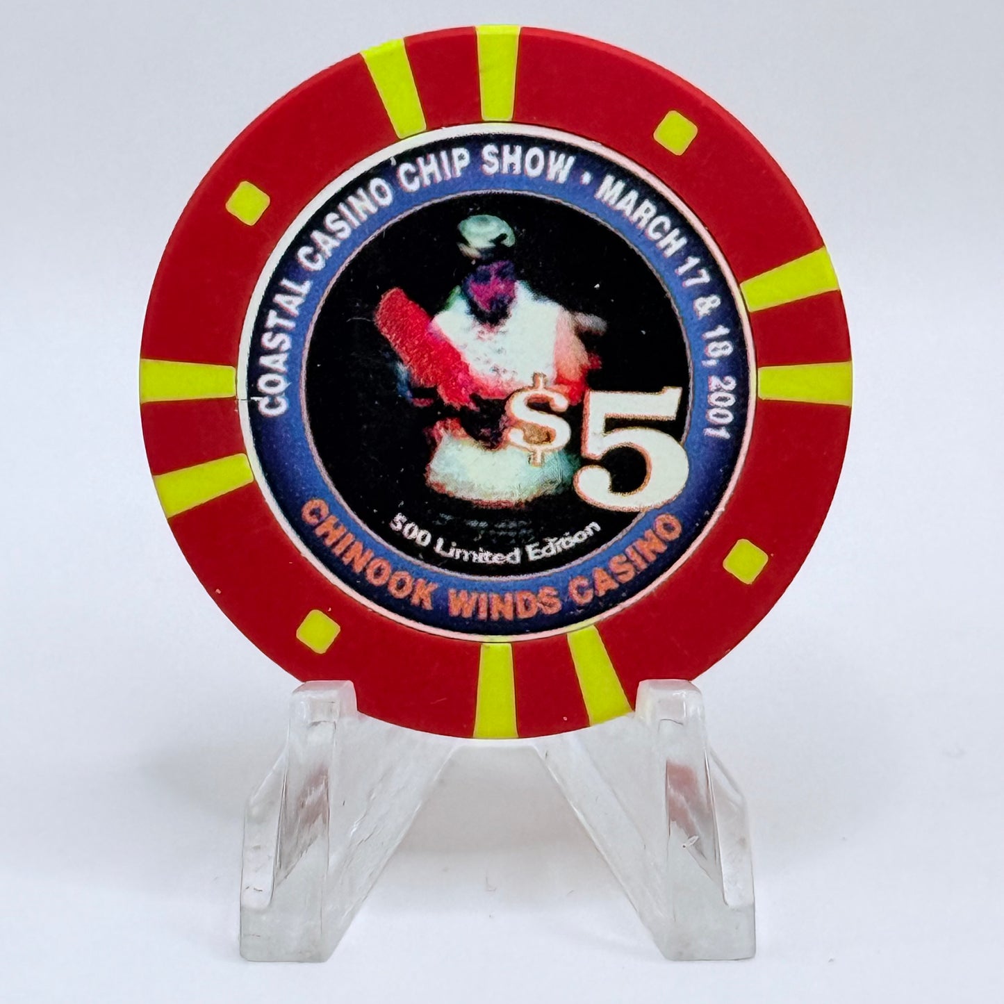 Chinook Winds Casino Resort Lincoln City Oregon LE $5 Casino Chip