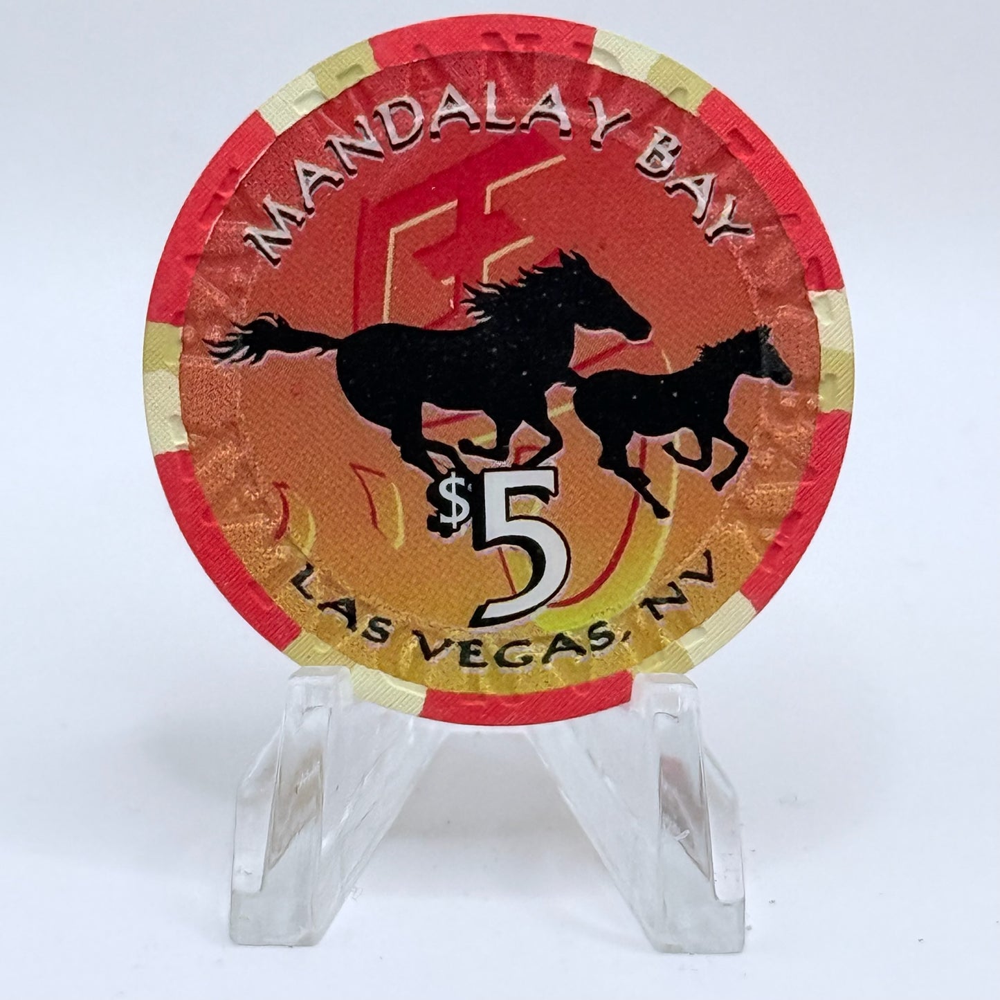 Mandalay Bay Las Vegas Nevada 2002 'Year Of The Horse' LE $5 Casino Chip V9165