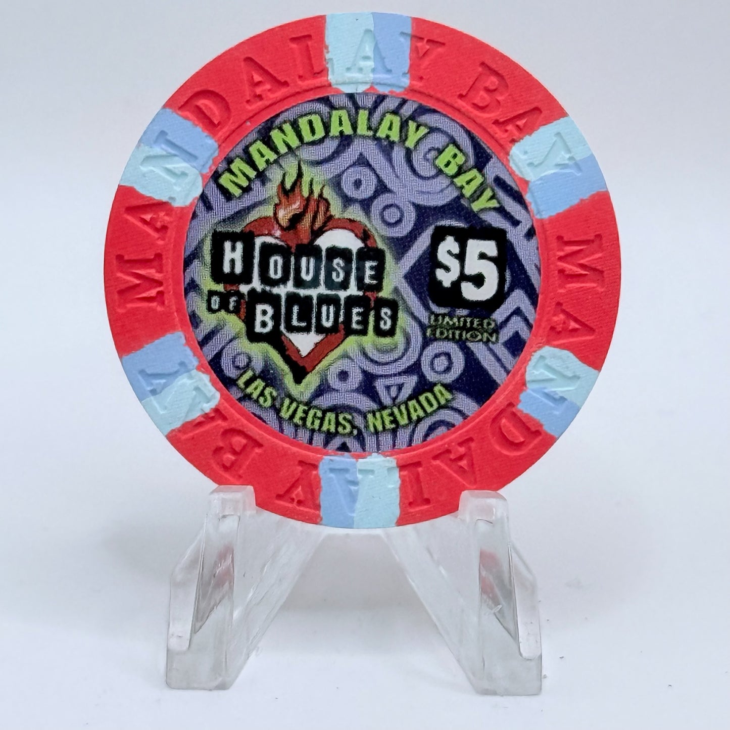 Mandalay Bay Las Vegas Nevada 1999 'House Of Blues' LE $5 Casino Chip V2962