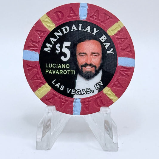 Mandalay Bay Las Vegas Nevada 1999 'Luciano Pavarotti' LE $5 Casino Chip V2963