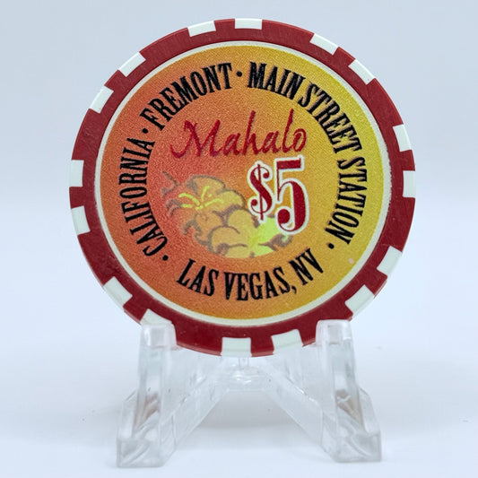 California Hotel Las Vegas Nevada 1996 'Mahalo Nui Loa' LE $5 Casino Chip N8071