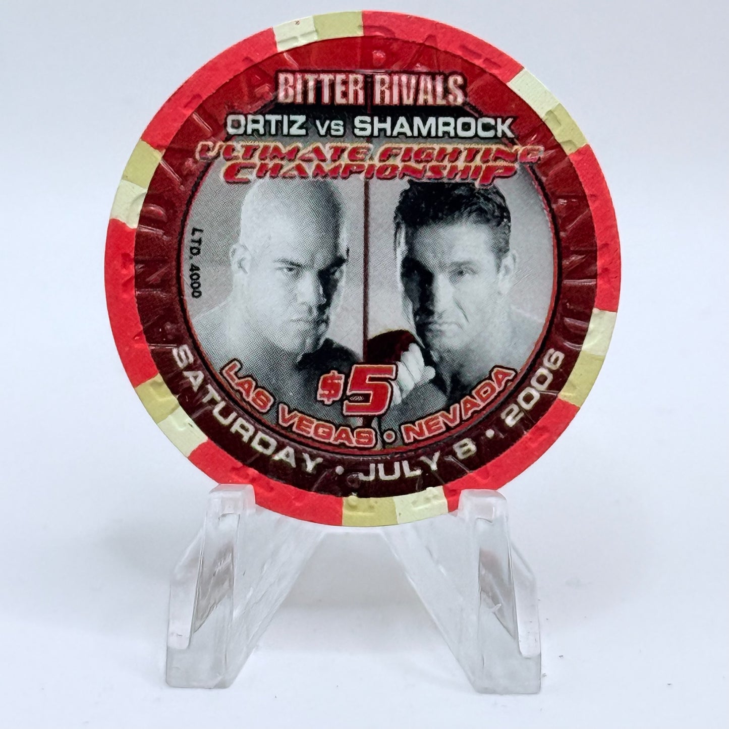 Mandalay Bay Las Vegas Nevada 2006 'Ortiz Vs Shamrock Ufc' LE $5 Casino Chip E8130