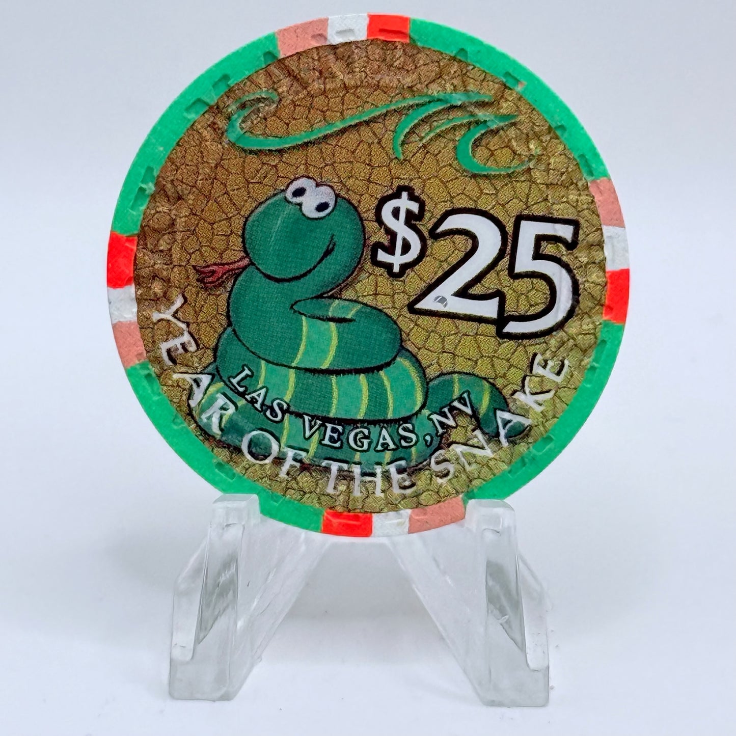 Mandalay Bay Las Vegas Nevada 2001 'Year Of The Snake' LE $25 Casino Chip V7568