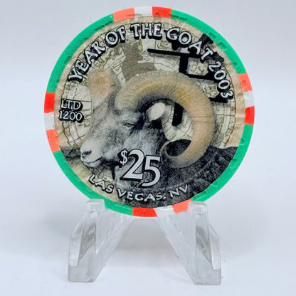 Mandalay Bay Las Vegas Nevada 2003 'Year Of The Goat' LE $25 Casino Chip E1379