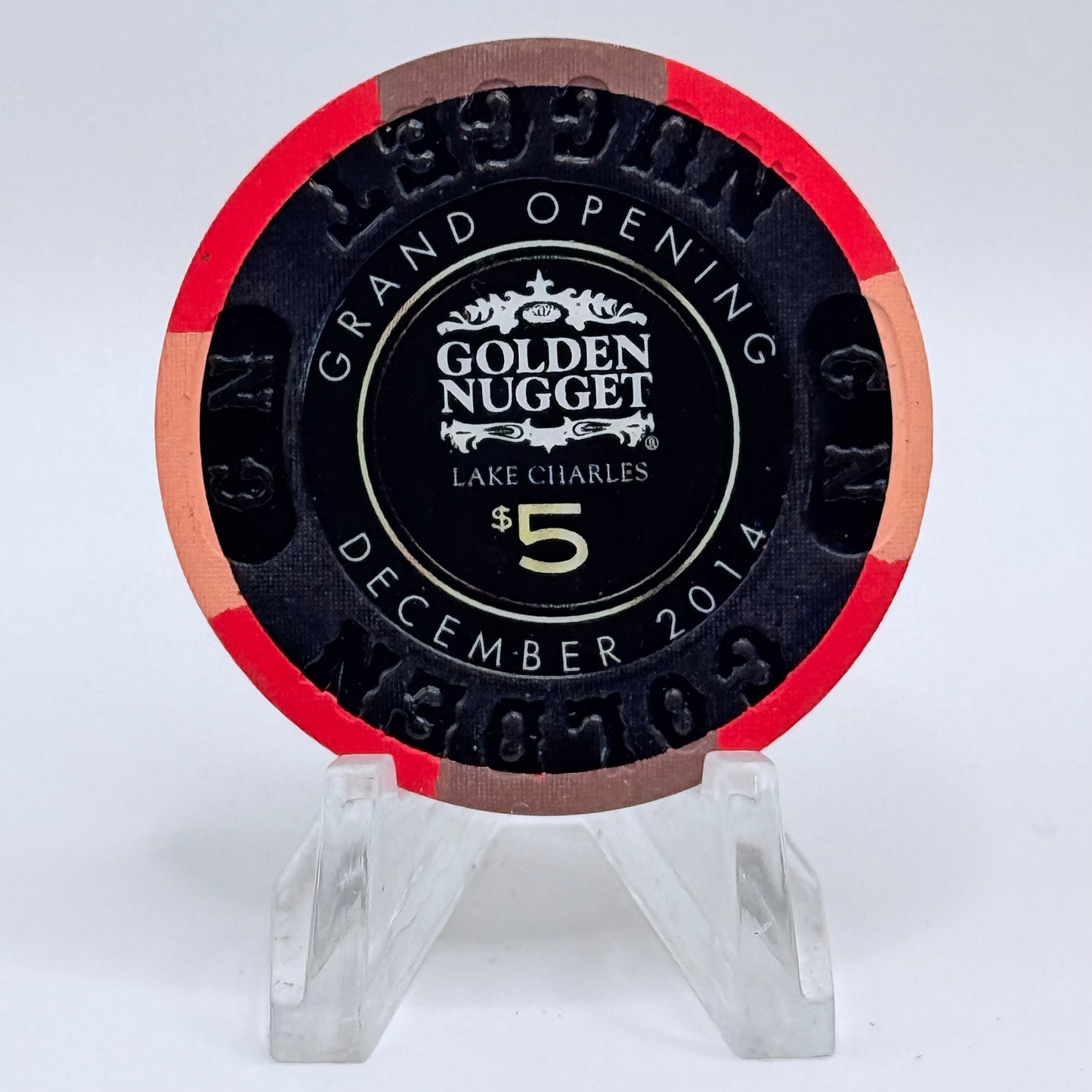 Golden Nugget Lake Charles Louisiana 2014 'Grand Opening' LE $5 Casino Chip