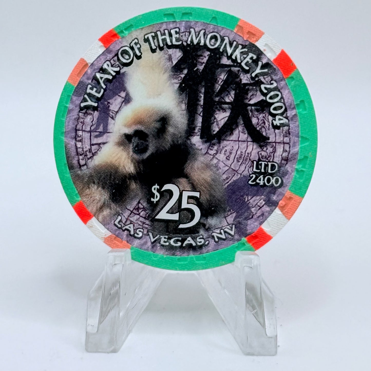 Mandalay Bay Las Vegas Nevada 2004 'Year Of The Monkey' LE $25 Casino Chip E1380