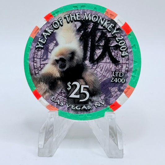 Mandalay Bay Las Vegas Nevada 2004 'Year Of The Monkey' LE $25 Casino Chip E1380