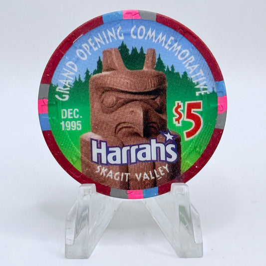 Harrah's Bow Washington 1995 'Grand Opening' LE $5 Casino Chip