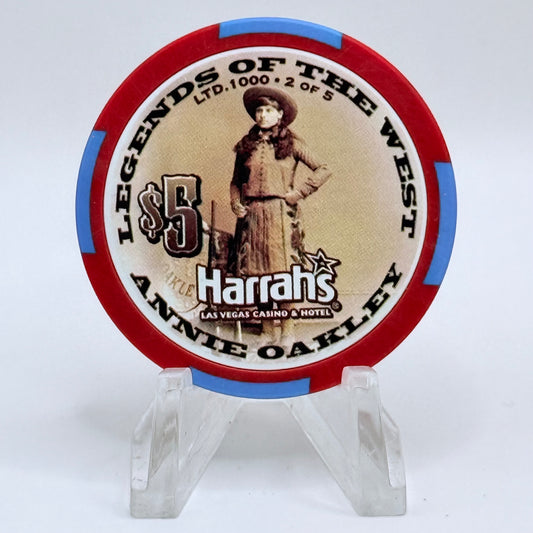 Harrah's Las Vegas Nevada 2002 'Legends Of The West - Annie Oakley' LE $5 Casino Chip E0934