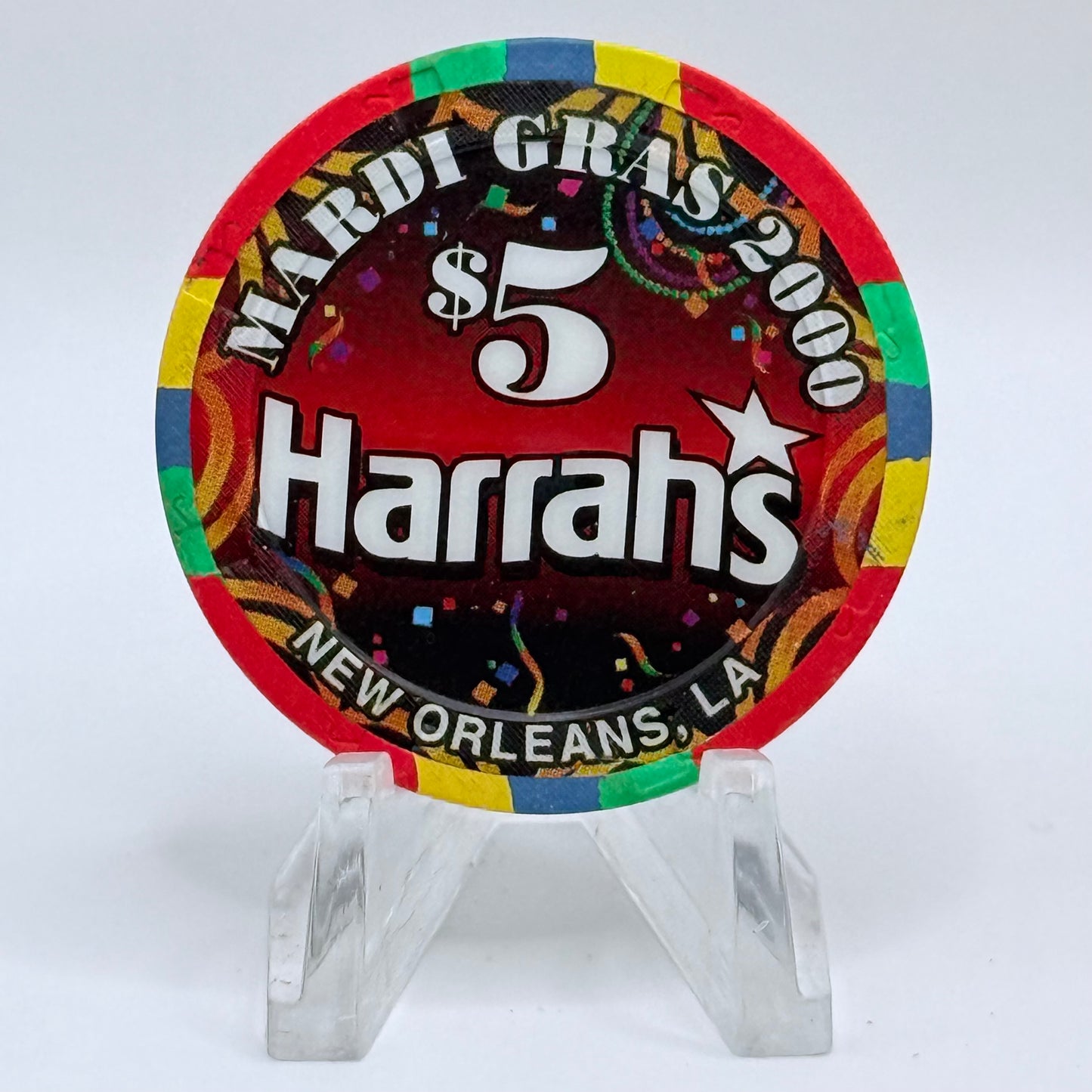 Harrah's - New Orleans New Orleans Louisiana 2000 'Mardi Gras' LE $5 Casino Chip
