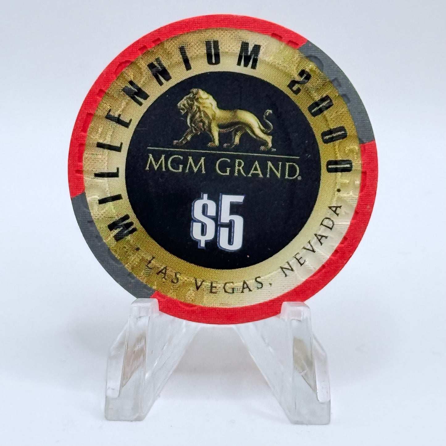 MGM Grand (Theme Hotel) Las Vegas Nevada 1999 'Millennium' LE $5 Casino Chip V4924