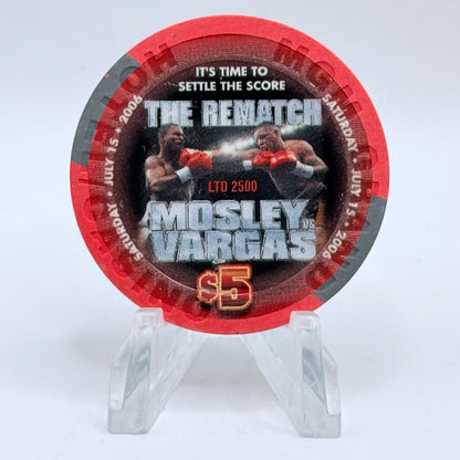 MGM Grand (Theme Hotel) Las Vegas Nevada 2006 'Mosley Vs. Vargas' LE $5 Casino Chip E6259