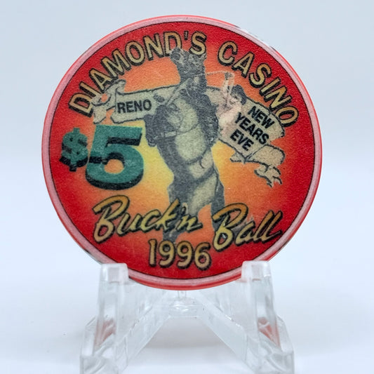 Diamond's Casino Reno Nevada 1996 'Buck'n Ball' Series 1 LE $5 Casino Chip N8157