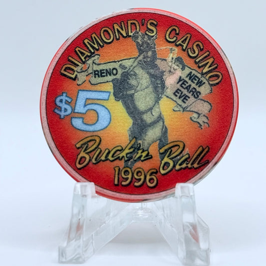 Diamond's Casino Reno Nevada 1996 'Buck'n Ball' Series 1 LE $5 Casino Chip N8158