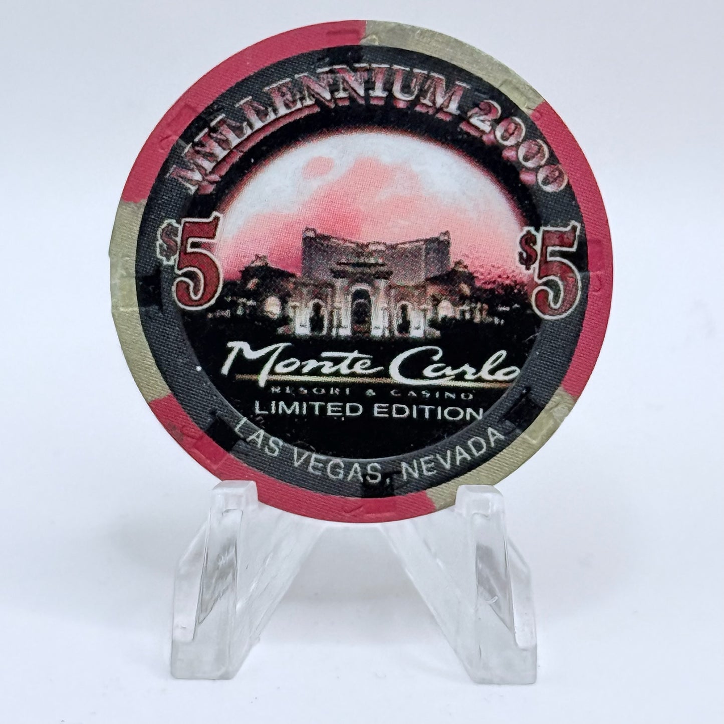 Monte Carlo Resort & Casino Las Vegas Nevada 2000 'Millennium' LE $5 Casino Chip V3621
