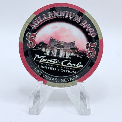 Monte Carlo Resort & Casino Las Vegas Nevada 2000 'Millennium' LE $5 Casino Chip V3621