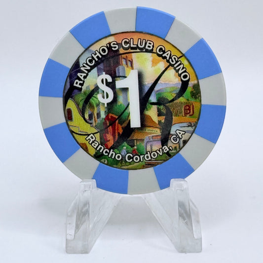 Rancho's Club Casino Rancho Cordova California $1 Casino Chip