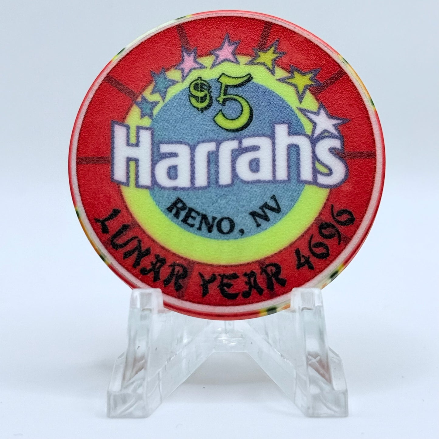Harrah's Reno Nevada 1998 'Year of the Tiger' LE $5 Casino Chip N9884