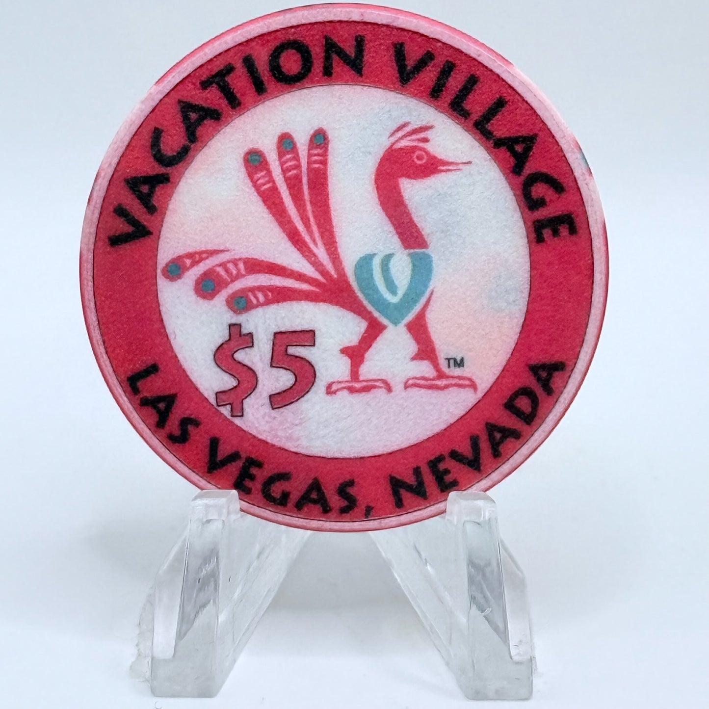 Vacation Village Las Vegas Nevada 1999 'Winter' LE $5 Casino Chip V3628