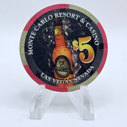 Monte Carlo Resort & Casino Las Vegas Nevada 1998 'Jackpot Pale - Dark Purple' LE $5 Casino Chip V1159