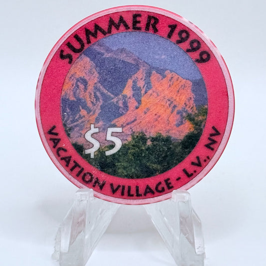 Vacation Village Las Vegas Nevada 1999 'Summer' LE $5 Casino Chip V3627