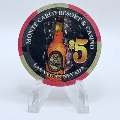Monte Carlo Resort & Casino Las Vegas Nevada 1998 'Las Vegas Lites - Purple Logo' LE $5 Casino Chip V1160