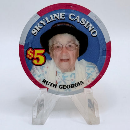Skyline Casino Henderson Nevada 2005 'Happy 104th Birthday Ruth Georgia' LE $5 Casino Chip E4934
