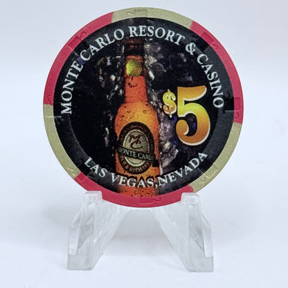 Monte Carlo Resort & Casino Las Vegas Nevada 1998 'Silver State Stout' LE $5 Casino Chip V1161