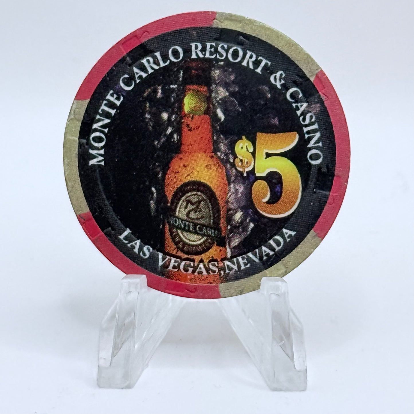 Monte Carlo Resort & Casino Las Vegas Nevada 1998 'Winner's Wheat' LE $5 Casino Chip V1162