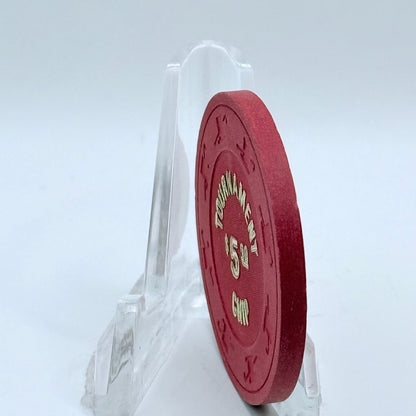 Vegas World Las Vegas Nevada 1980s 'Tournament Chip' $5 NCV Casino Chip N9255