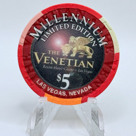The Venetian Las Vegas Nevada 1999 'Millennium' LE $5 Casino Chip V5982