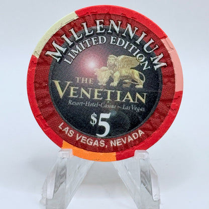 The Venetian Las Vegas Nevada 1999 'Millennium' LE $5 Casino Chip V5982