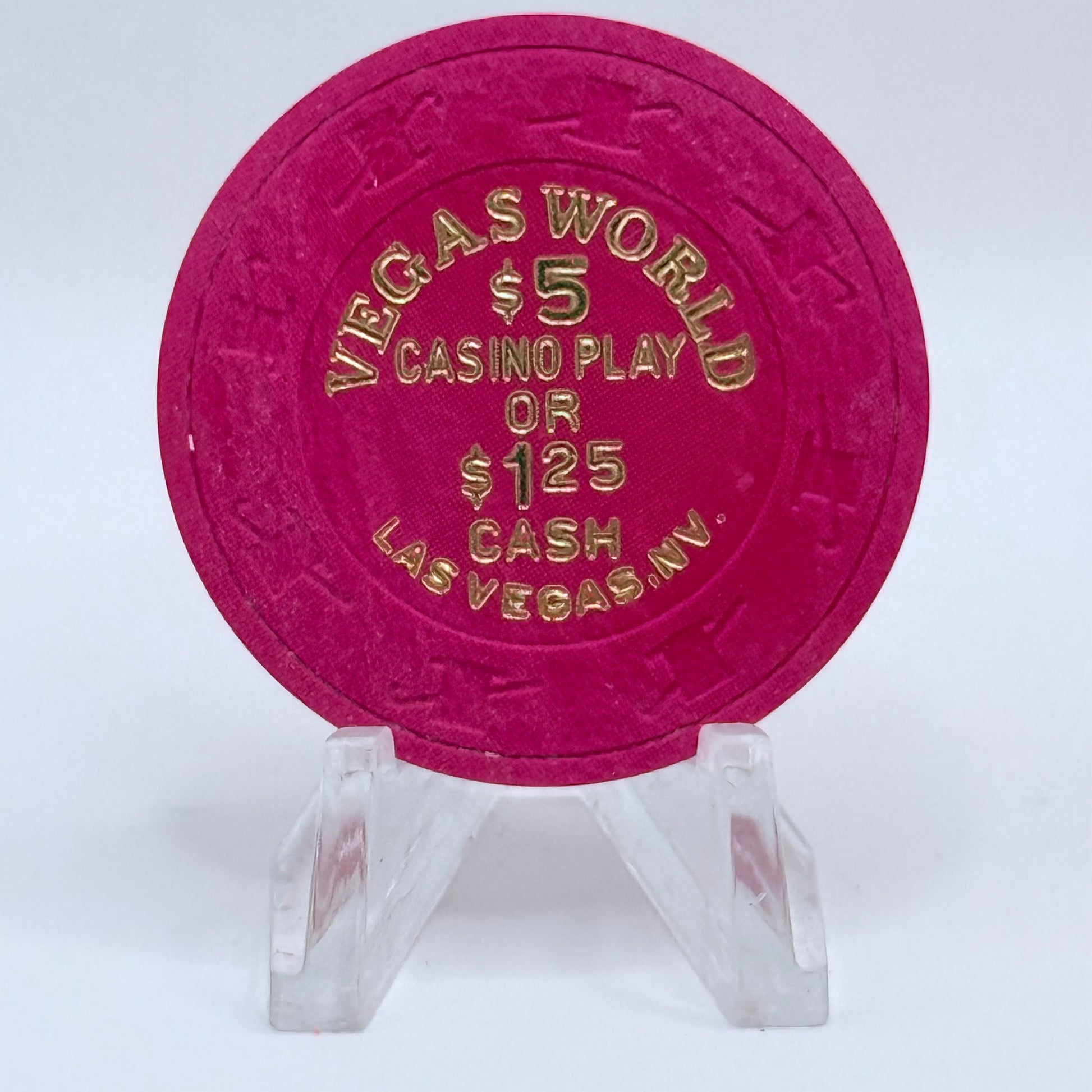 Vegas World Las Vegas Nevada 1990 $5 NCV Casino Chip N2778