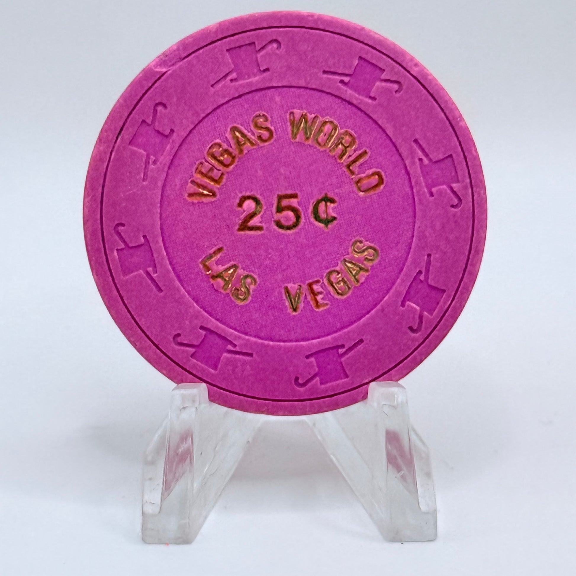 Vegas World Las Vegas Nevada 1980s $0.25 Casino Chip N3102